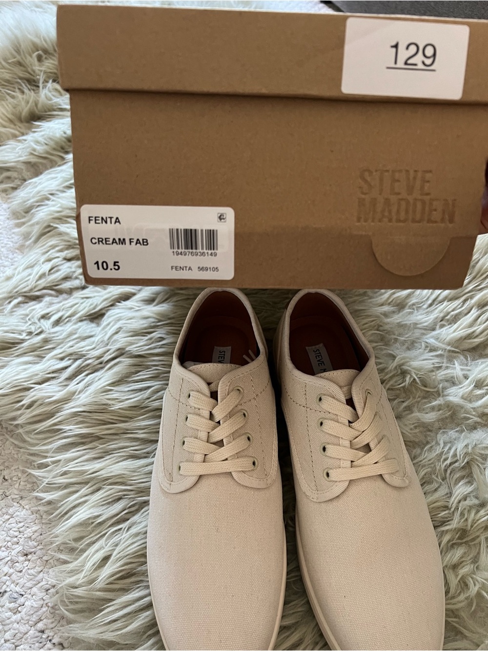 Steve Madden Cream Canvas Fenta Men's Sneaker